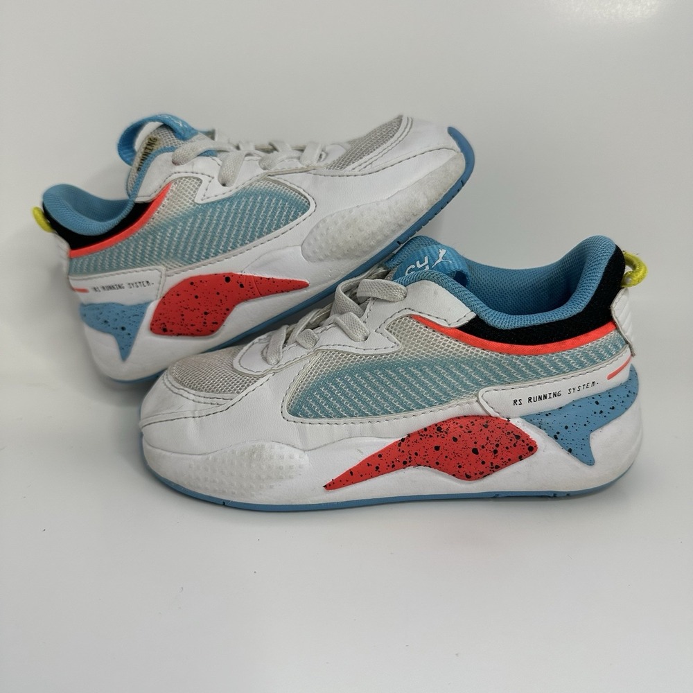Puma RS-X Airbrush Luminous Blue Sneaker Shoe Kids Baby Toddler Size 9C Slip On